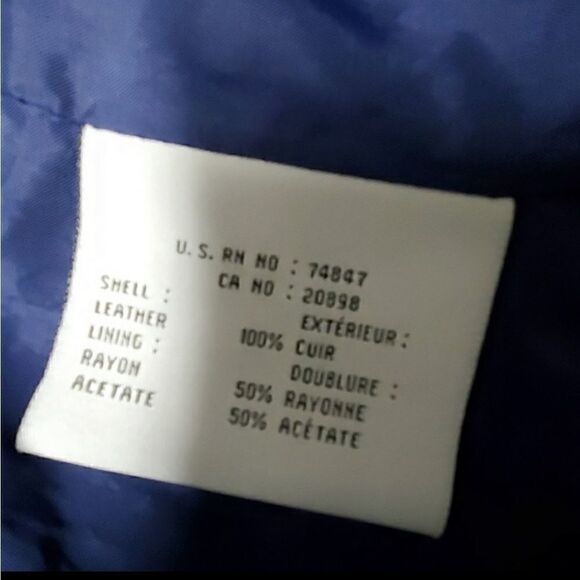 Andrew Marc Blue Leather Blazer Size Small - Picture 6 of 7